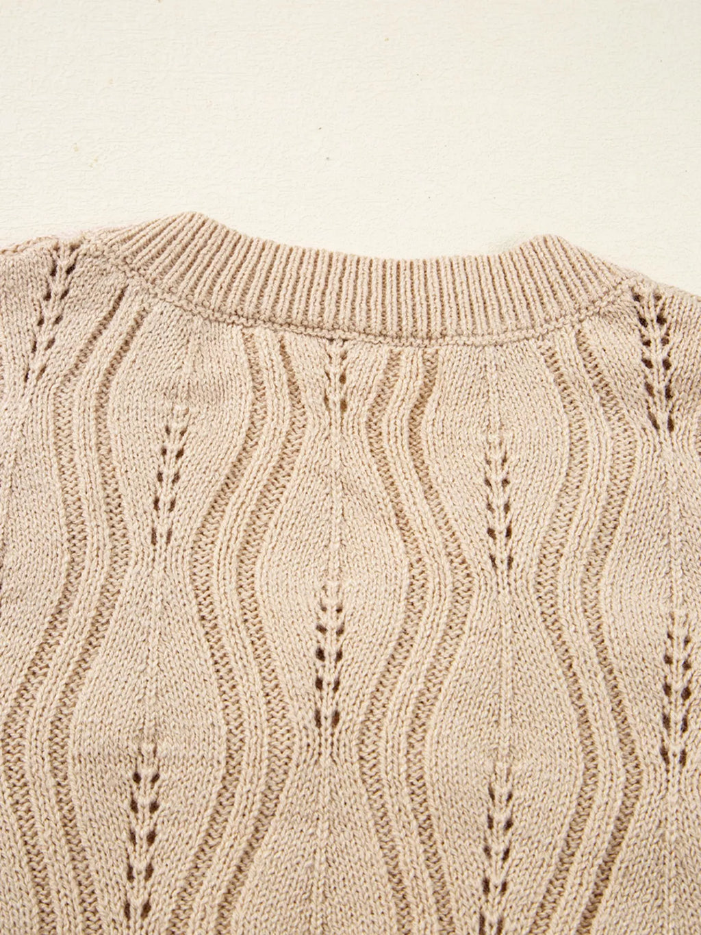 Pearl-Embellished V-Neck Pullover Sweater