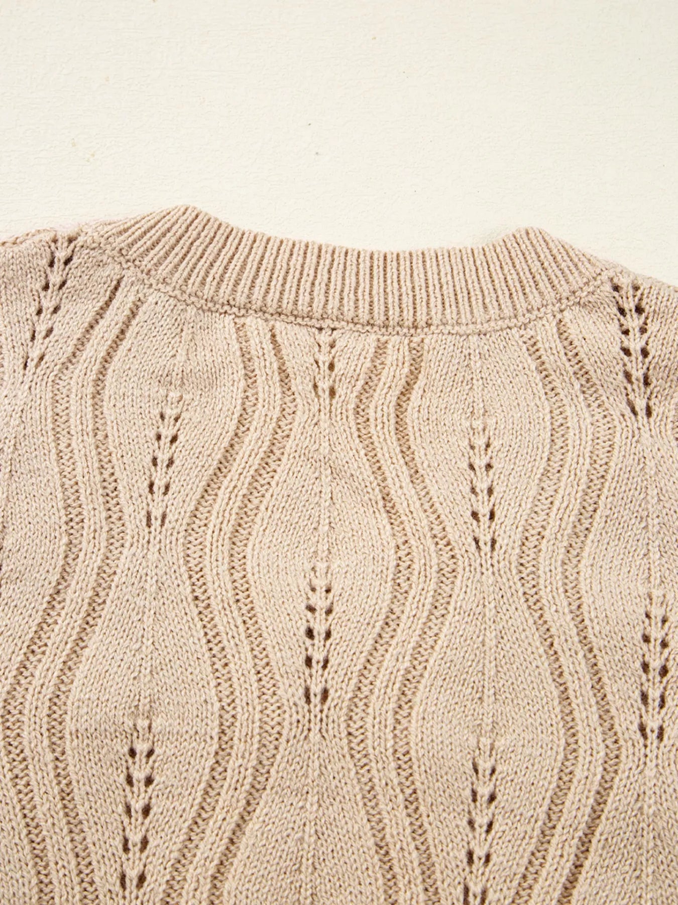 Pearl-Embellished V-Neck Pullover Sweater