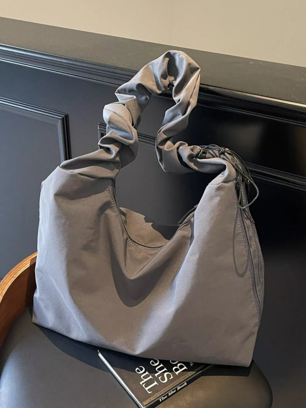 Ruched Handle Lightweight Shoulder Bag