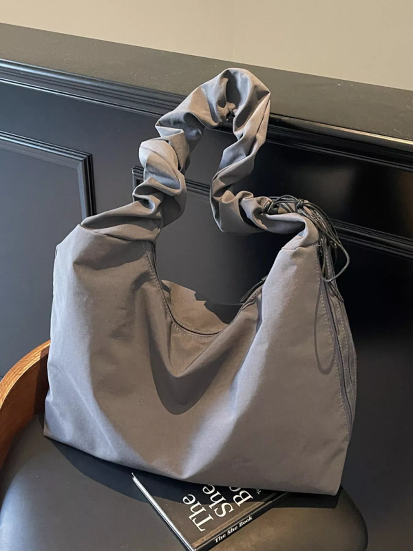 Ruched Handle Lightweight Shoulder Bag