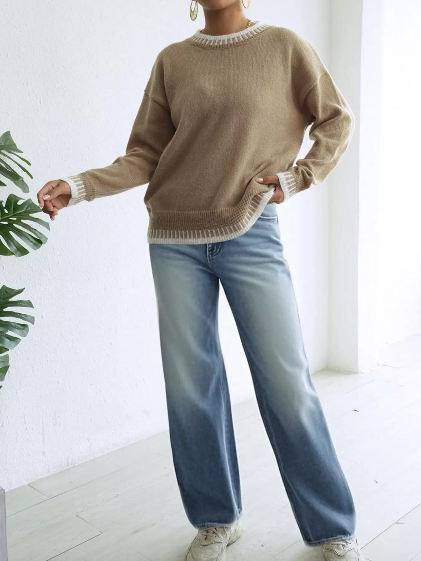 Relaxed Fit Long Sleeve Sweater
