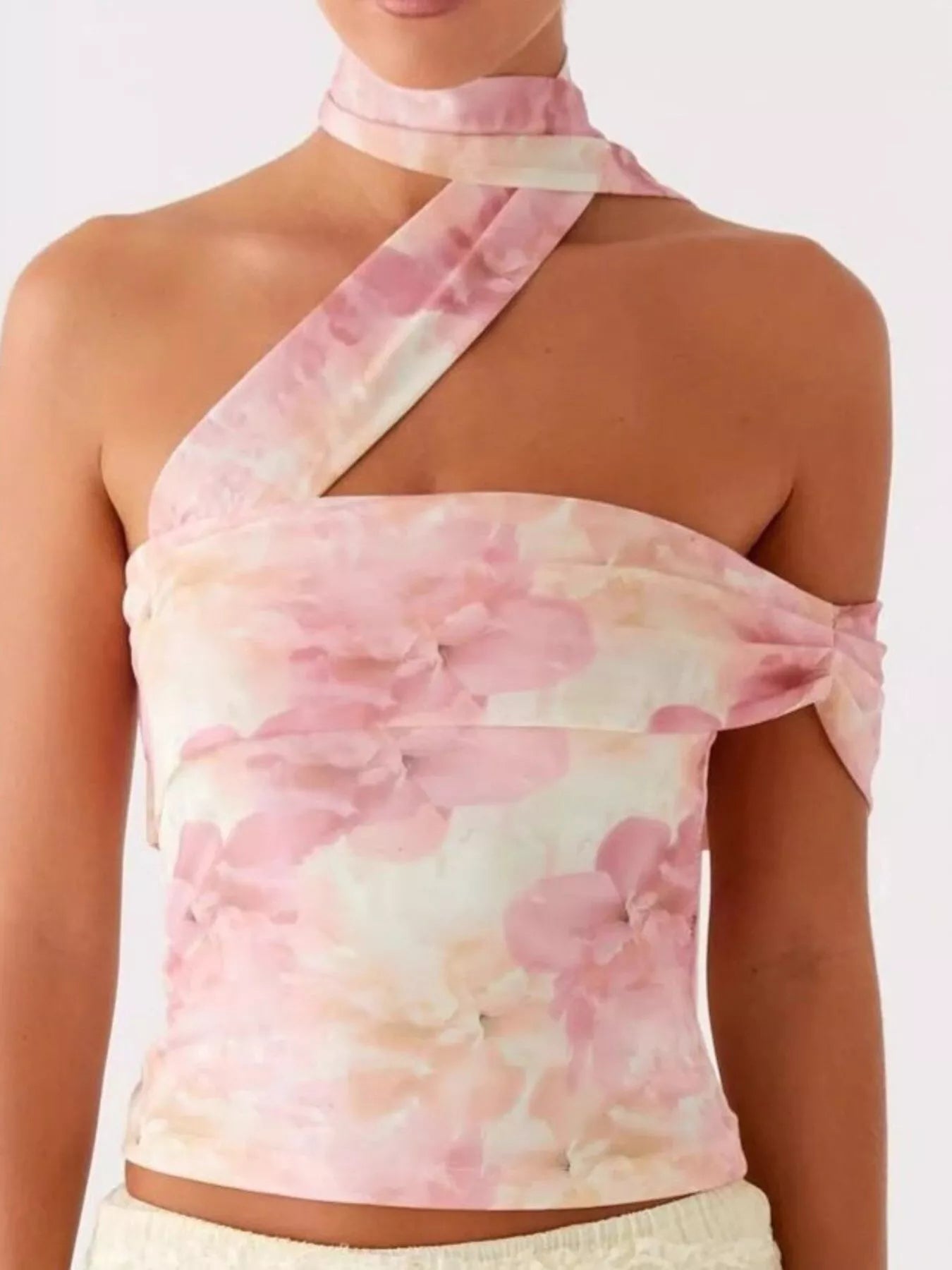 Floral Print Halter Neck Cami