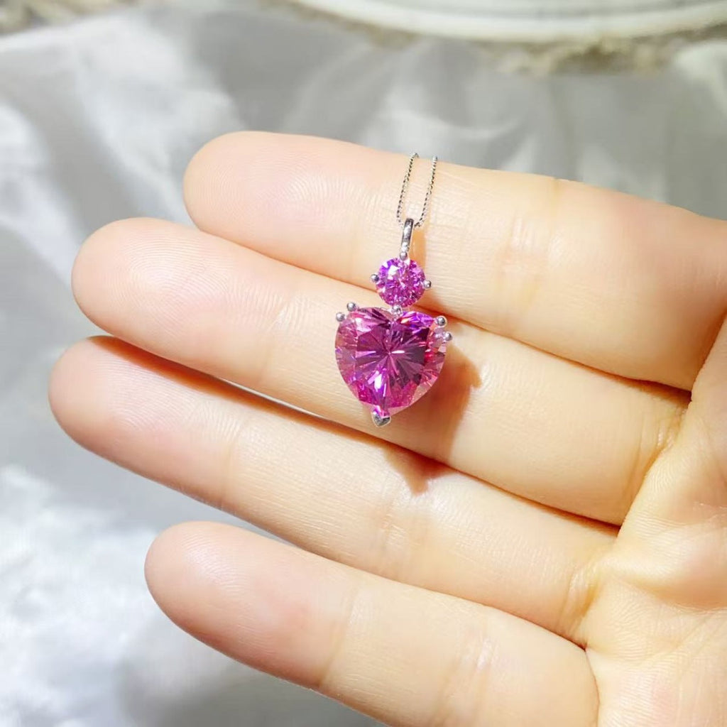 5.5 Carat Moissanite 925 Sterling Silver Pendant Necklace