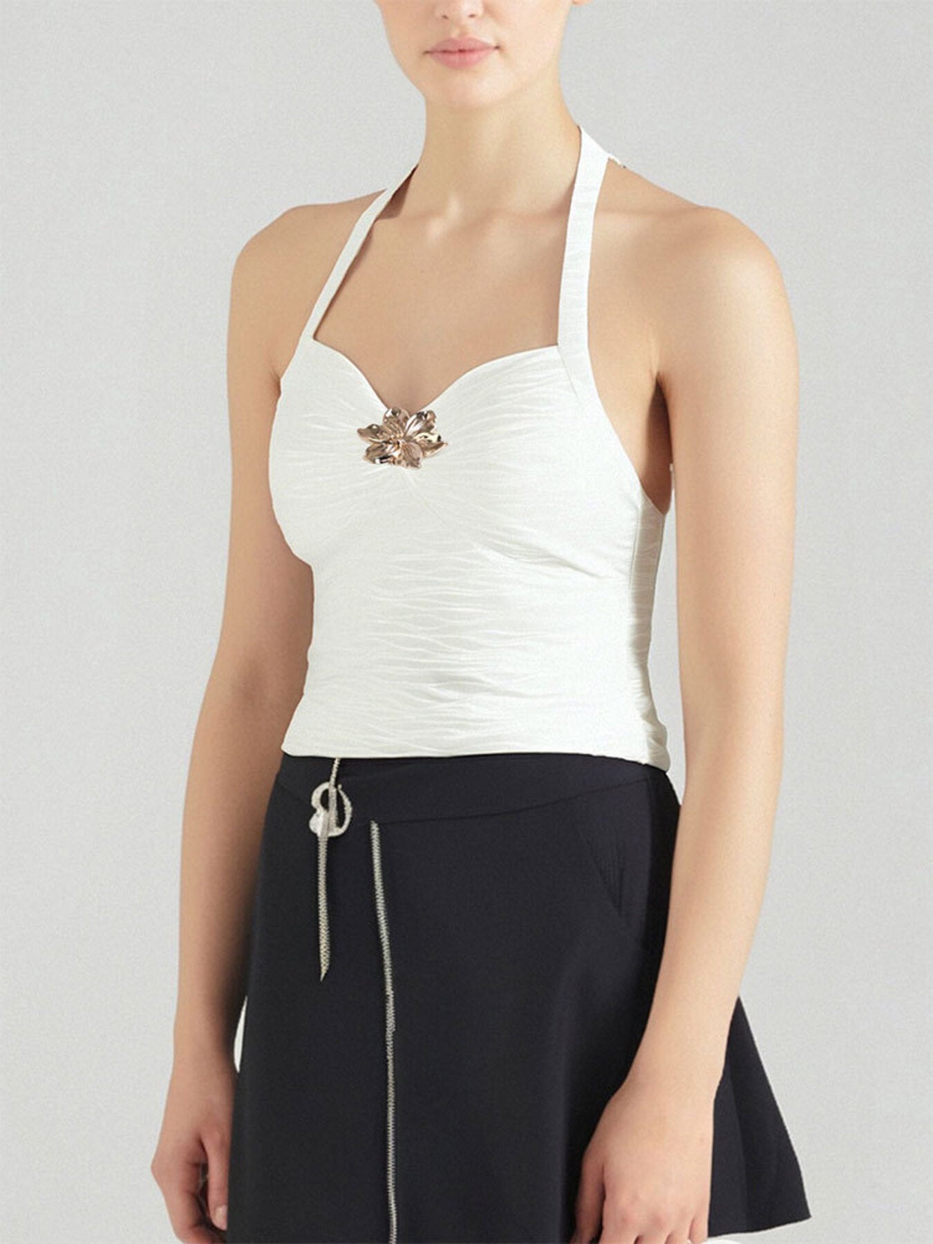 Ruched Halter Neck Cami