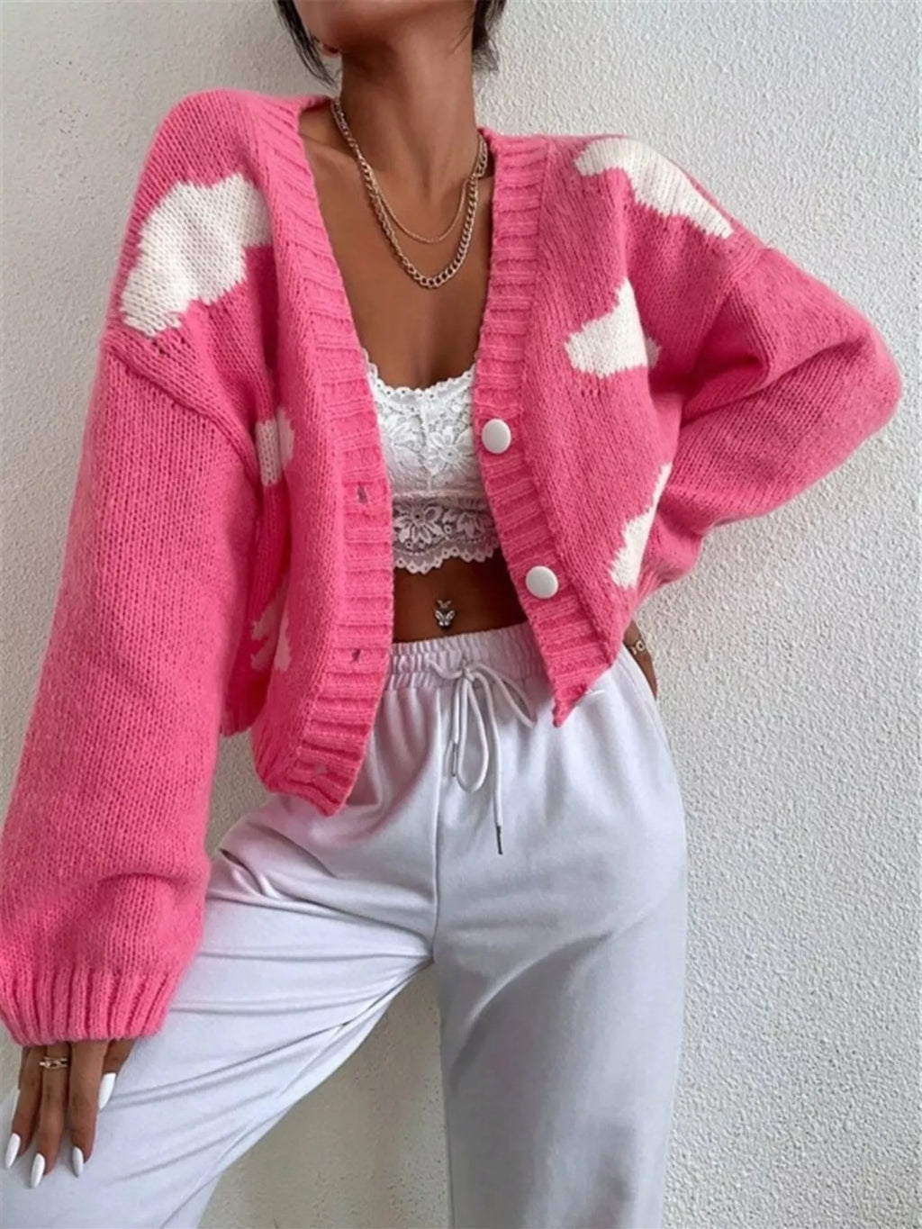 Cloud Button Up Knit Cardigan