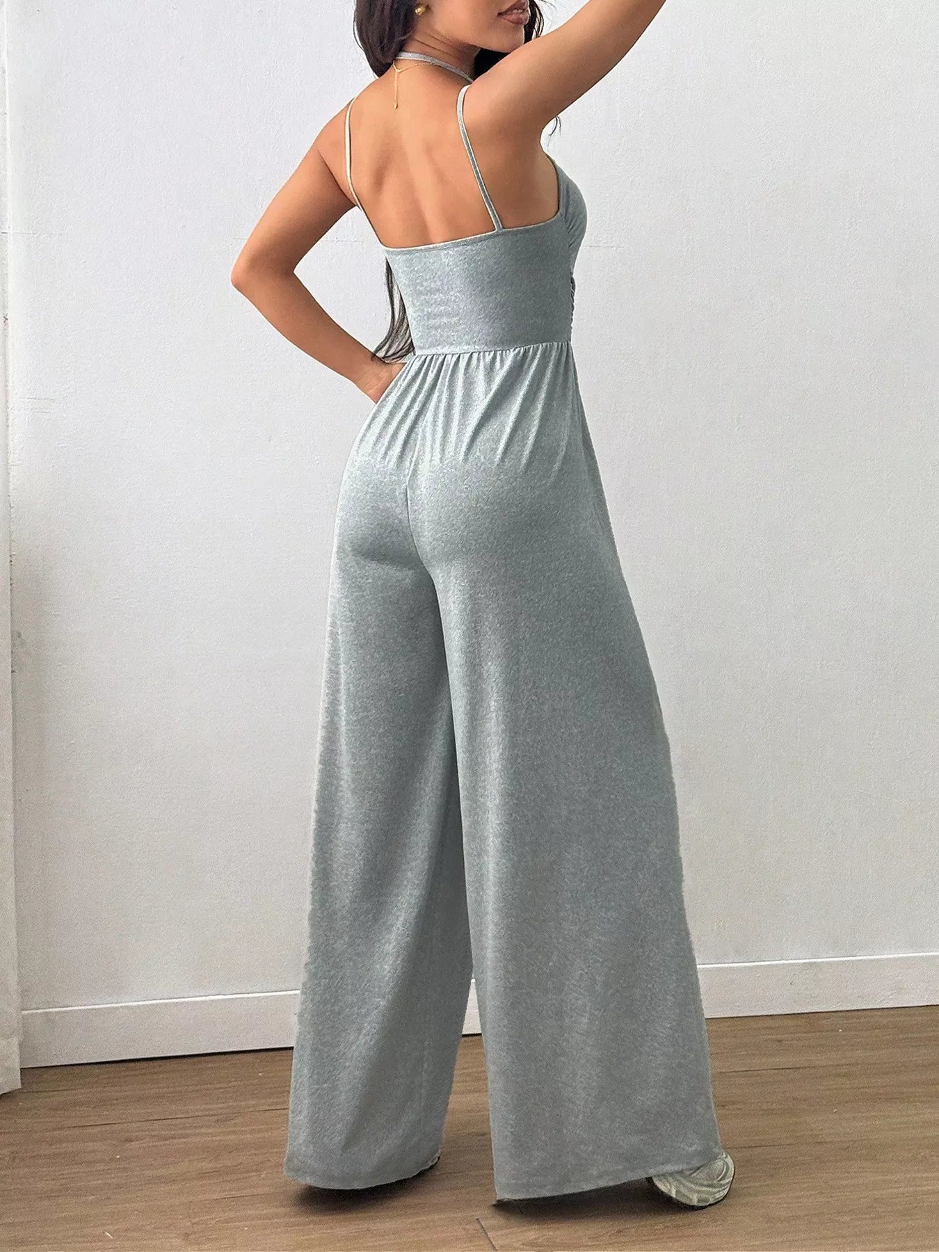 Spaghetti Strap Wide Leg Jumpsuit