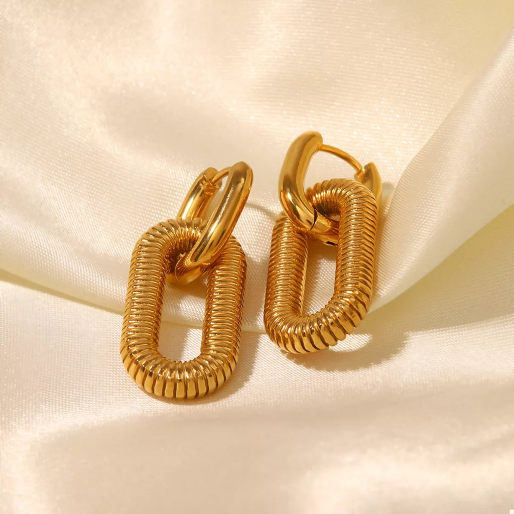 Geometric Link Drop Earrings