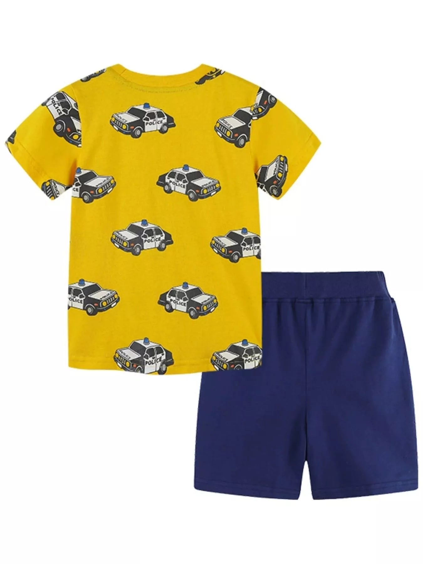 Kids' Police Car Print T-Shirt and Shorts Set