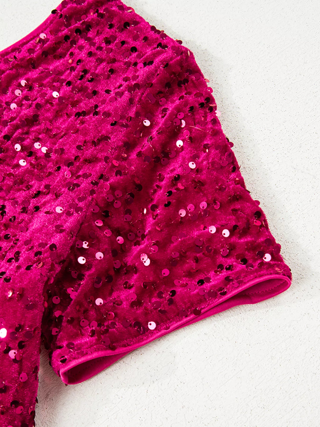 Sequin One-Shoulder Dress with High Slit