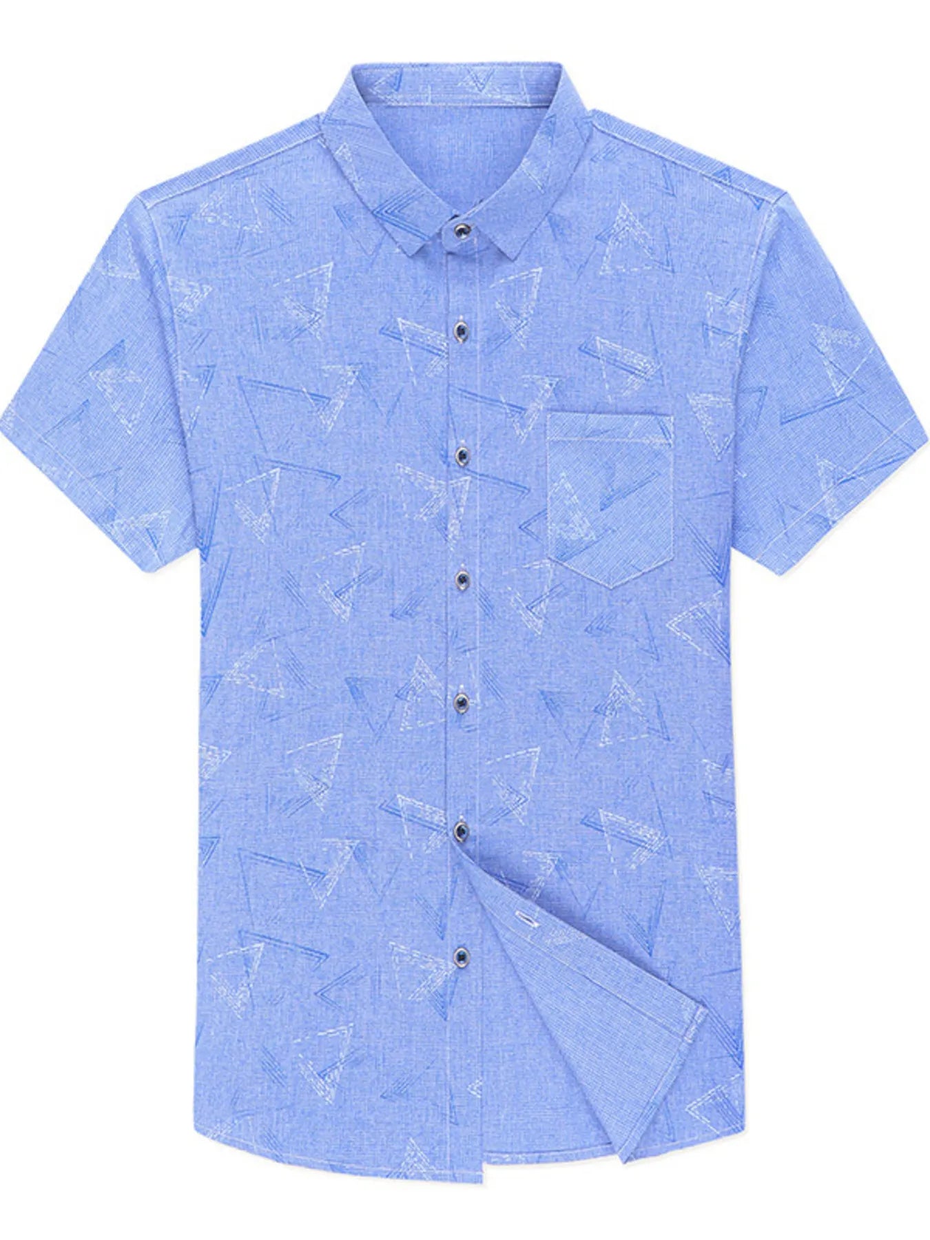Men's Plus Size Geometric Print Short Sleeve Shirt