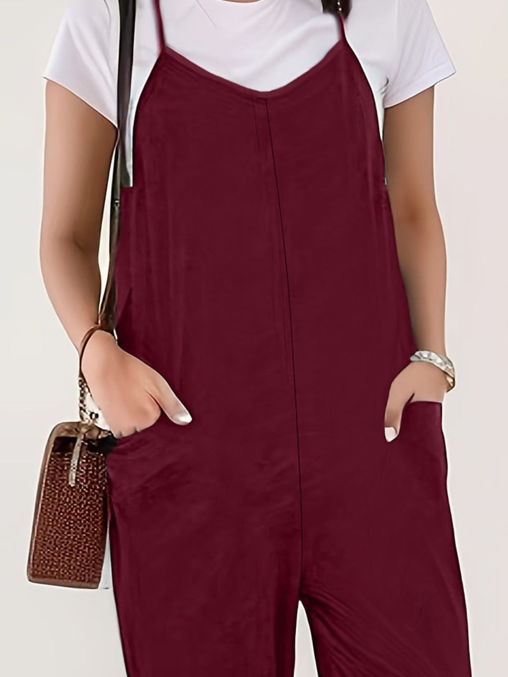 Casual Loose Fit Spaghetti Strap Jumpsuit