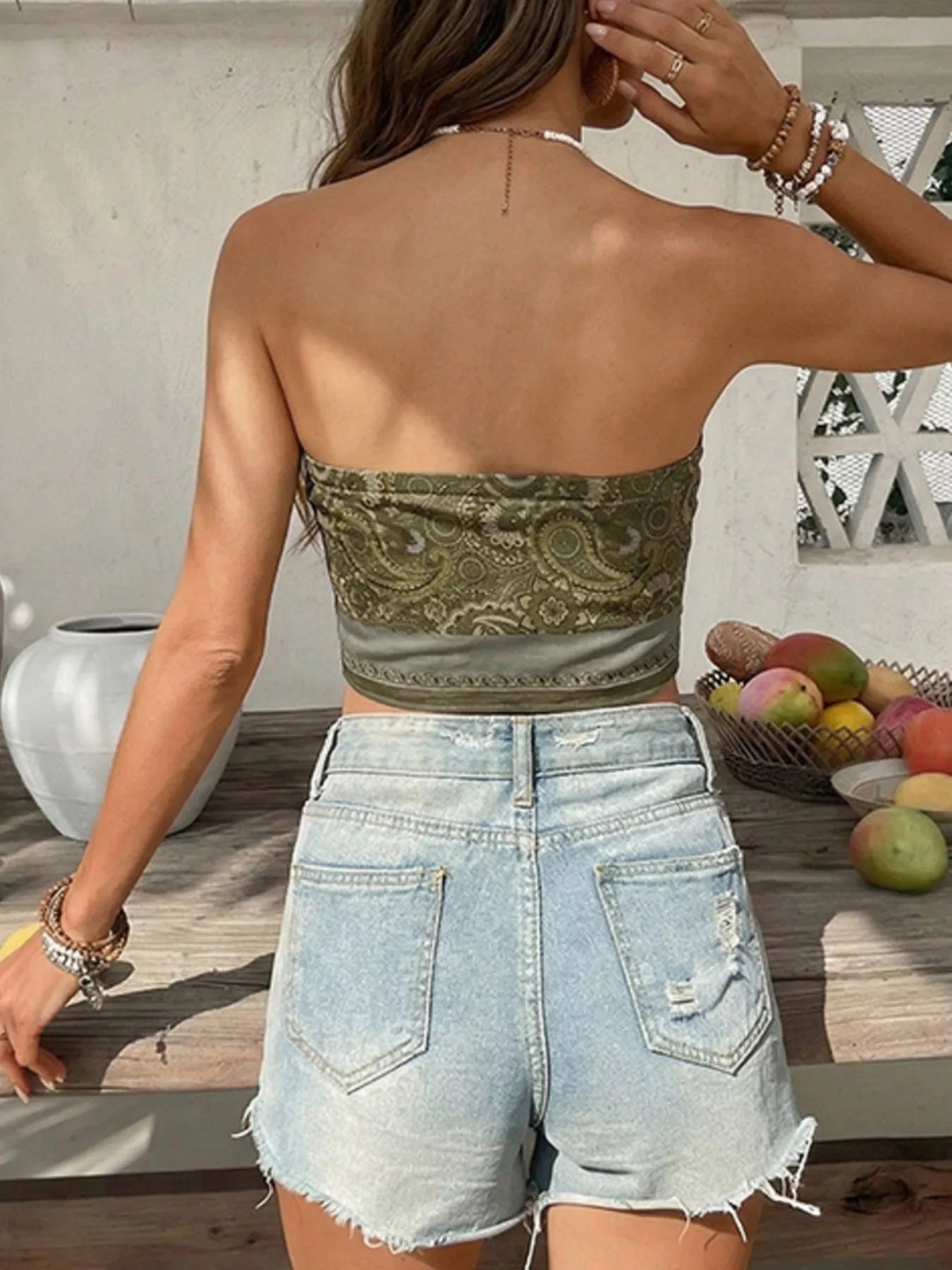 Paisley Print Tube Top