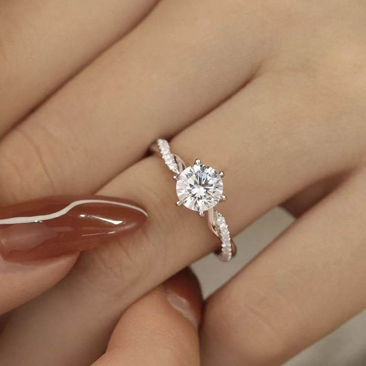 1 Carat 925 Sterling Silver Moissanite Ring
