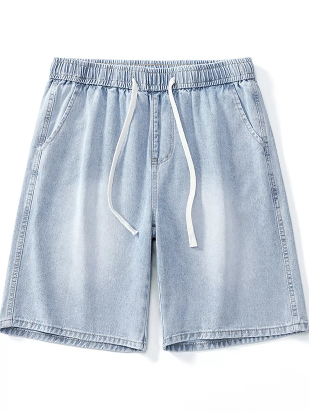 Men's Full Size Drawstring Wide Leg Denim Shorts Plus Size