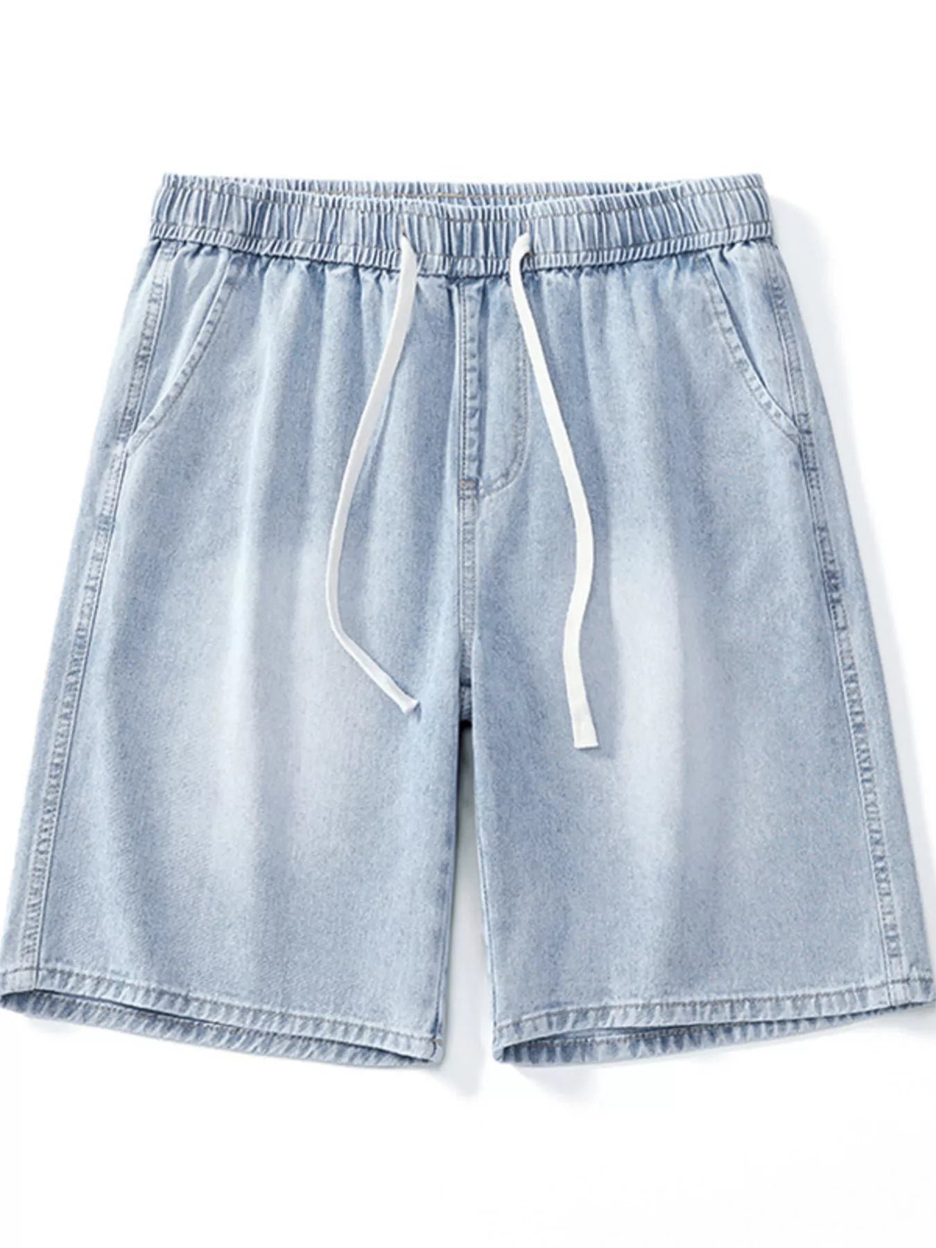 Men's Full Size Drawstring Wide Leg Denim Shorts Plus Size