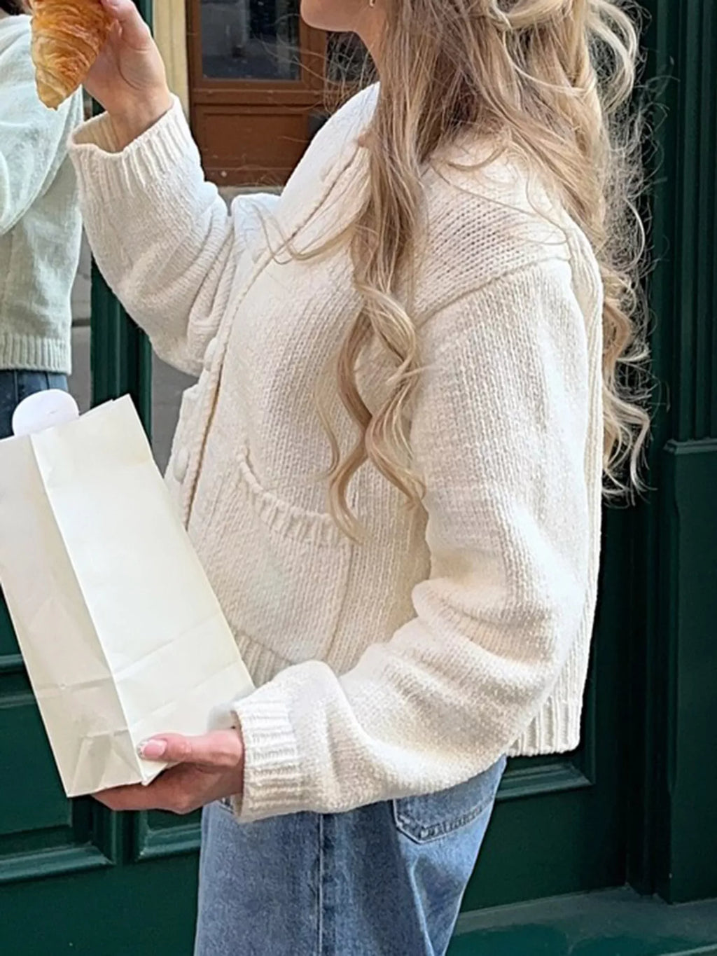 Textured Knit Button-Down Cardigan