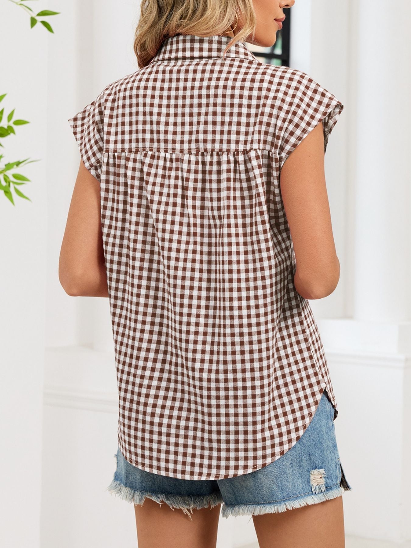Gingham Button-Down Shirt