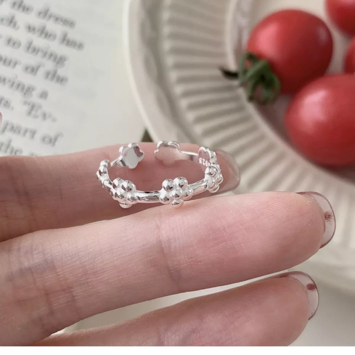925 Sterling Silver Flower Ring