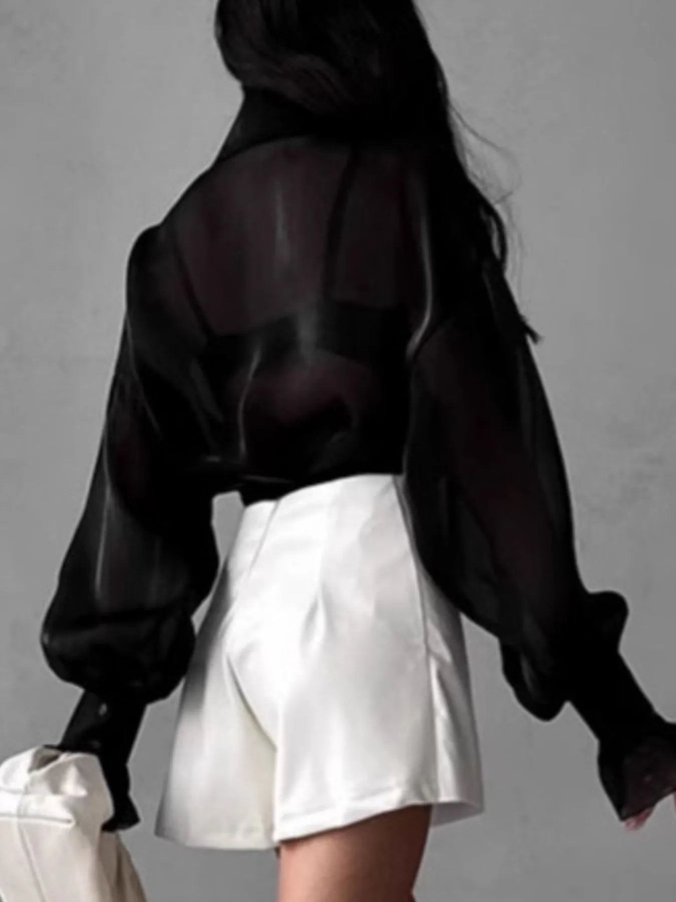 Button Up Flounce Sleeve Shirt