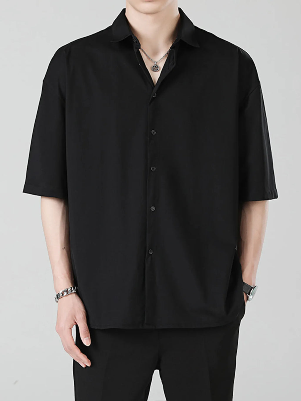 Men's Full Size Button Up Short Sleeve Shirt Plus Size