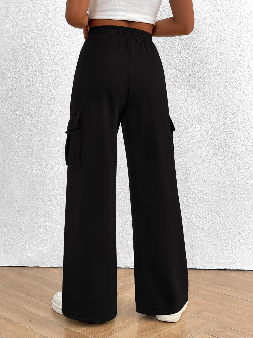 Casual High Waist Cargo Pants with Drawstring