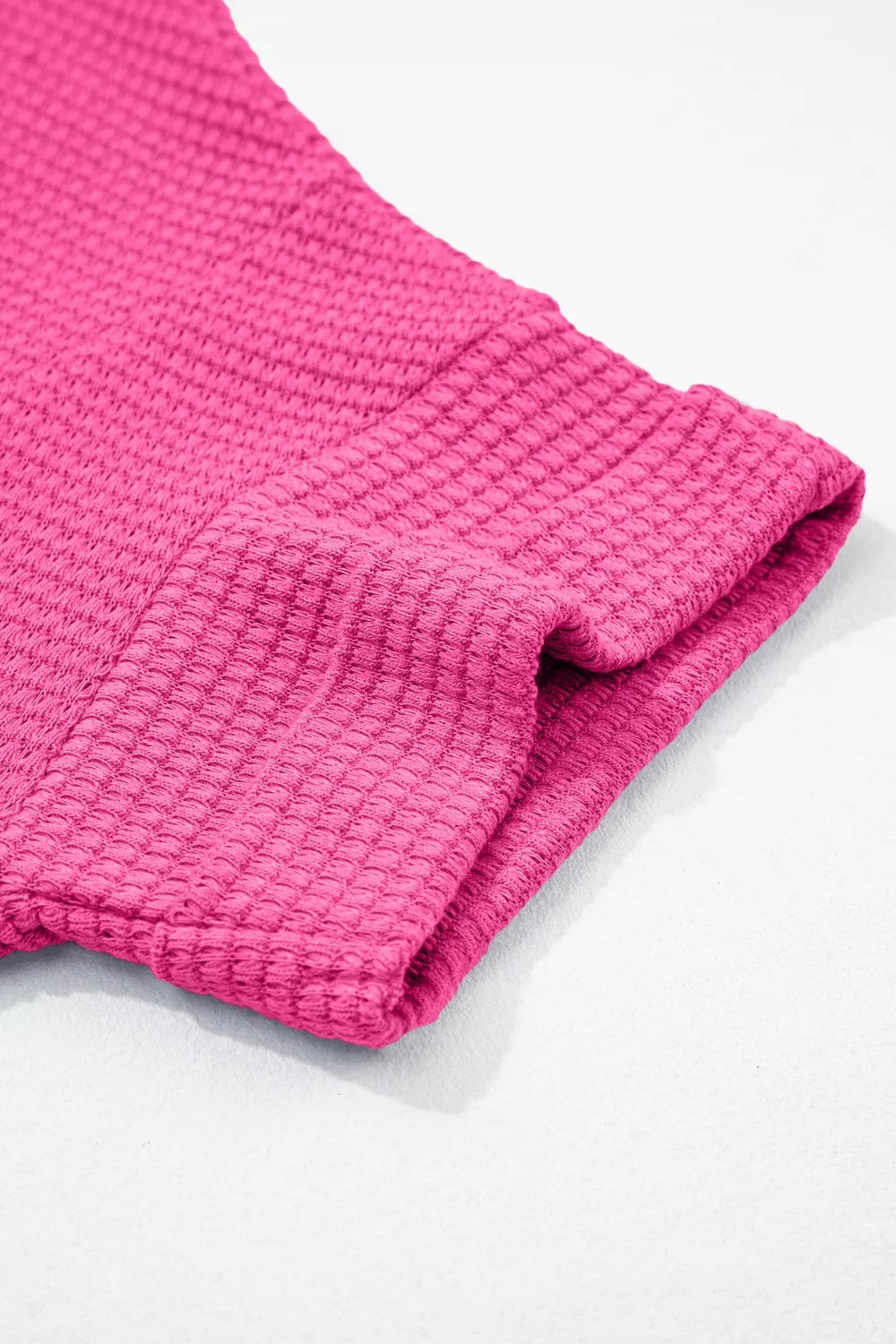 Textured Waffle Knit V-Neck T-Shirt