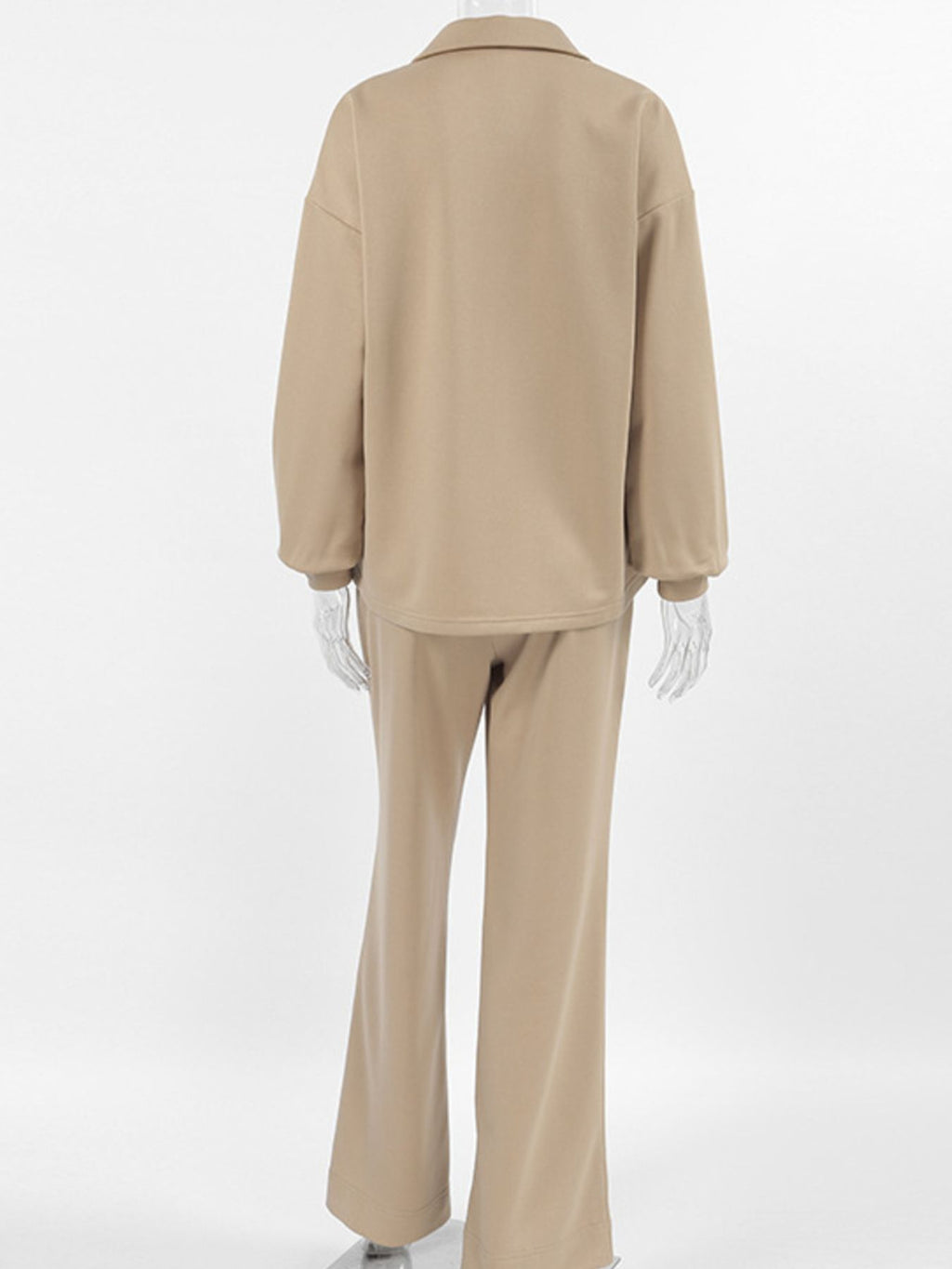 Quarter Zip Long Sleeve Top and Pants Set