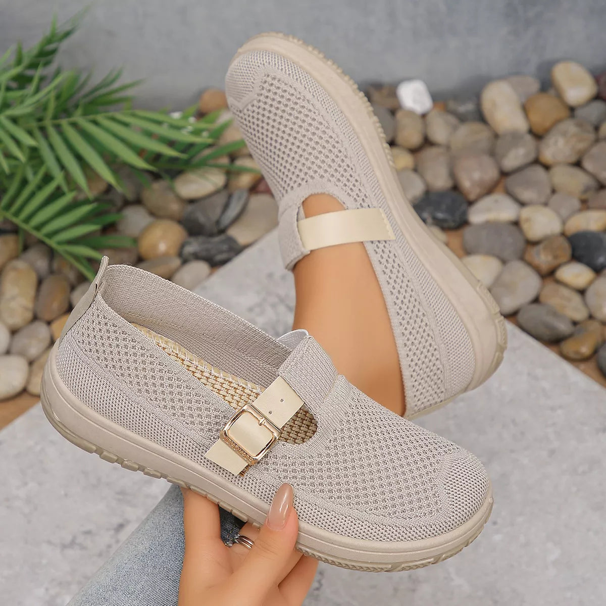 Round Toe Platform Slip-Ons