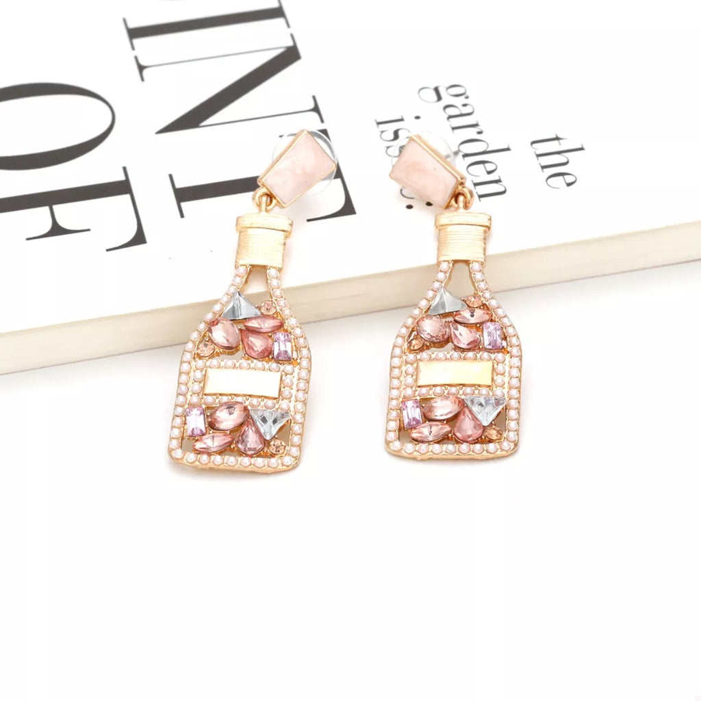 Champagne Bottle Drop Earrings
