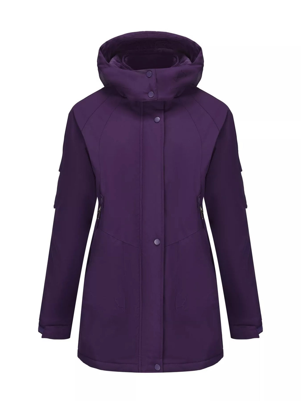 Full Size Hooded Mid-Length Windproof Outerwear Plus Size