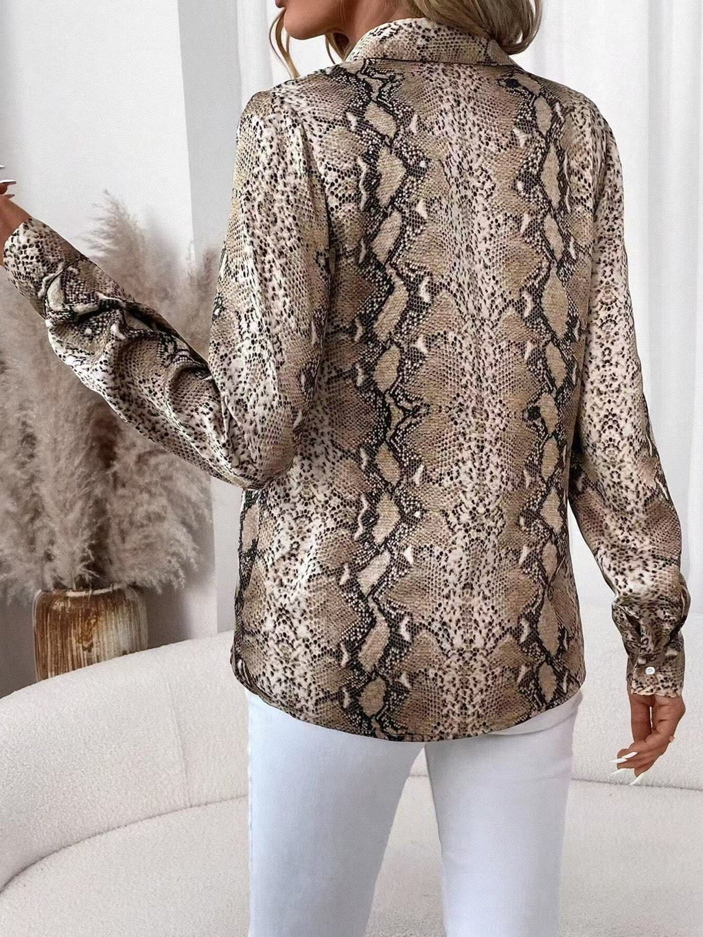 Snake Print Long Sleeve Shirt