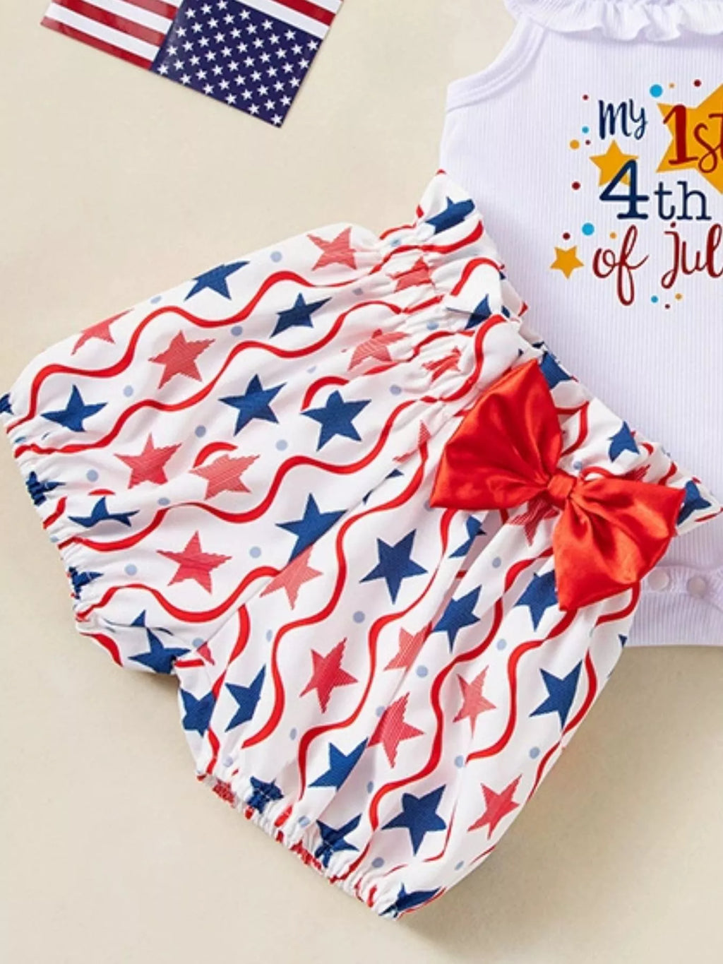 Children's Patriotic Star Print Outfit Set