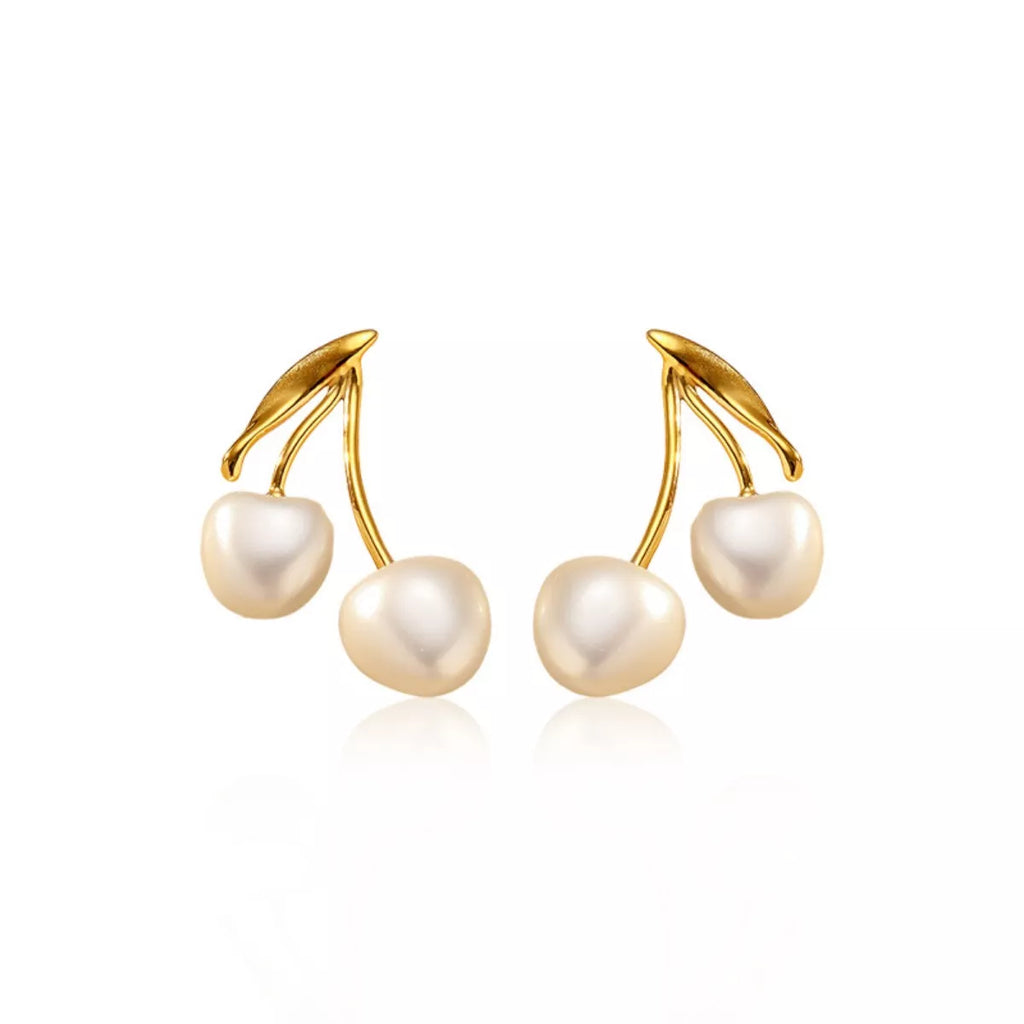 Pearl Cherry Drop Earrings