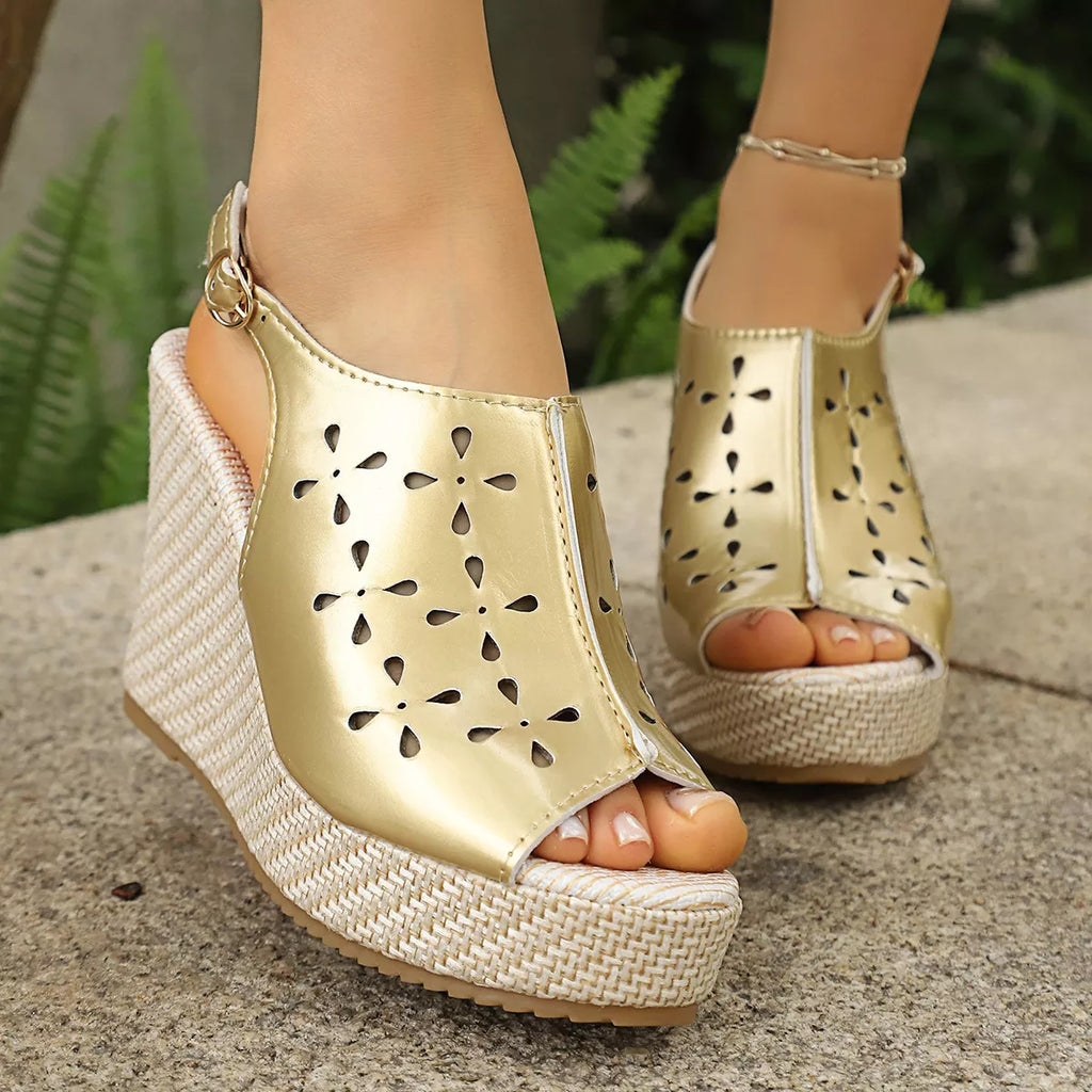 Peep Toe Wedge Sandals