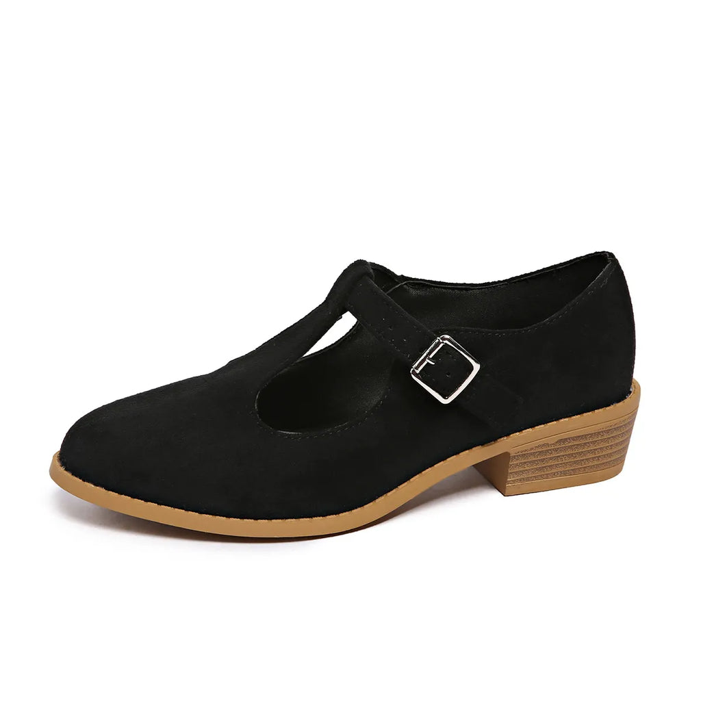 Classic Suede Block Heel Slip-Ons