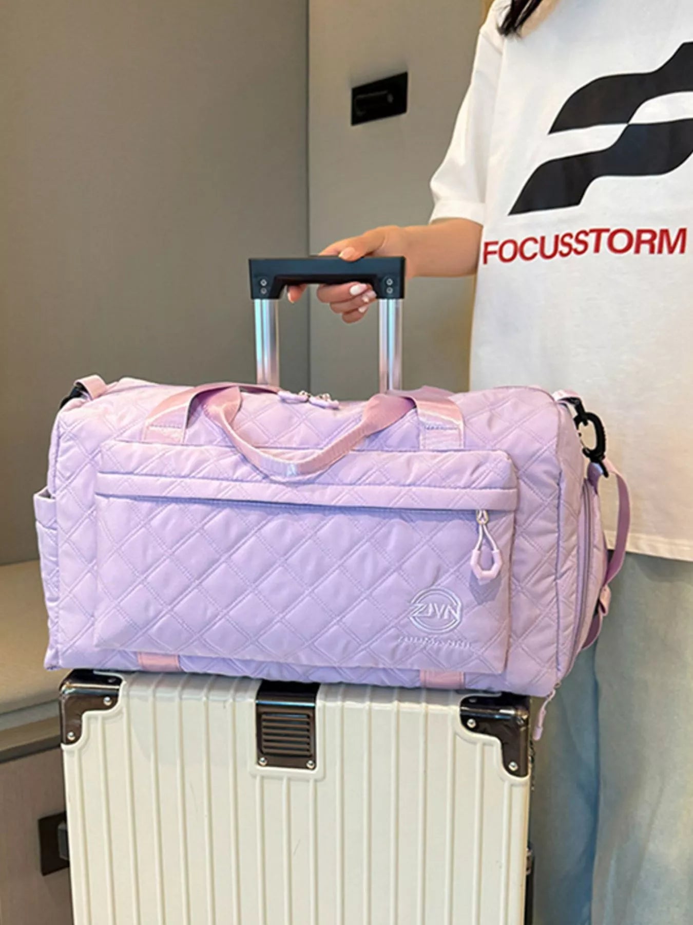 Quilted Oxford Cloth Travel Bag