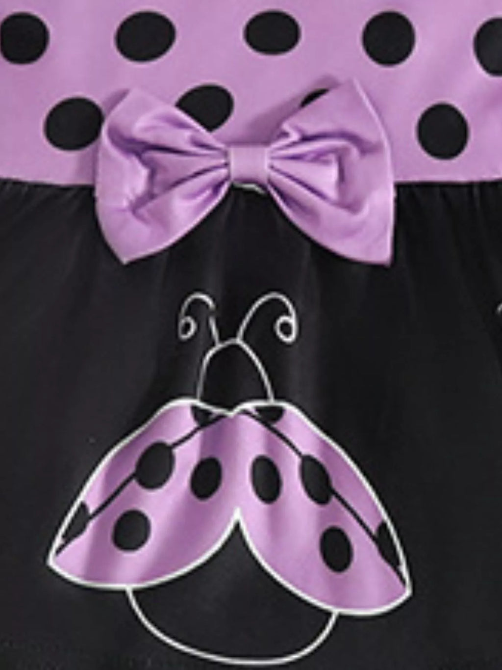 Children's Ladybug Print Ruffle Trim Top and Pants Set