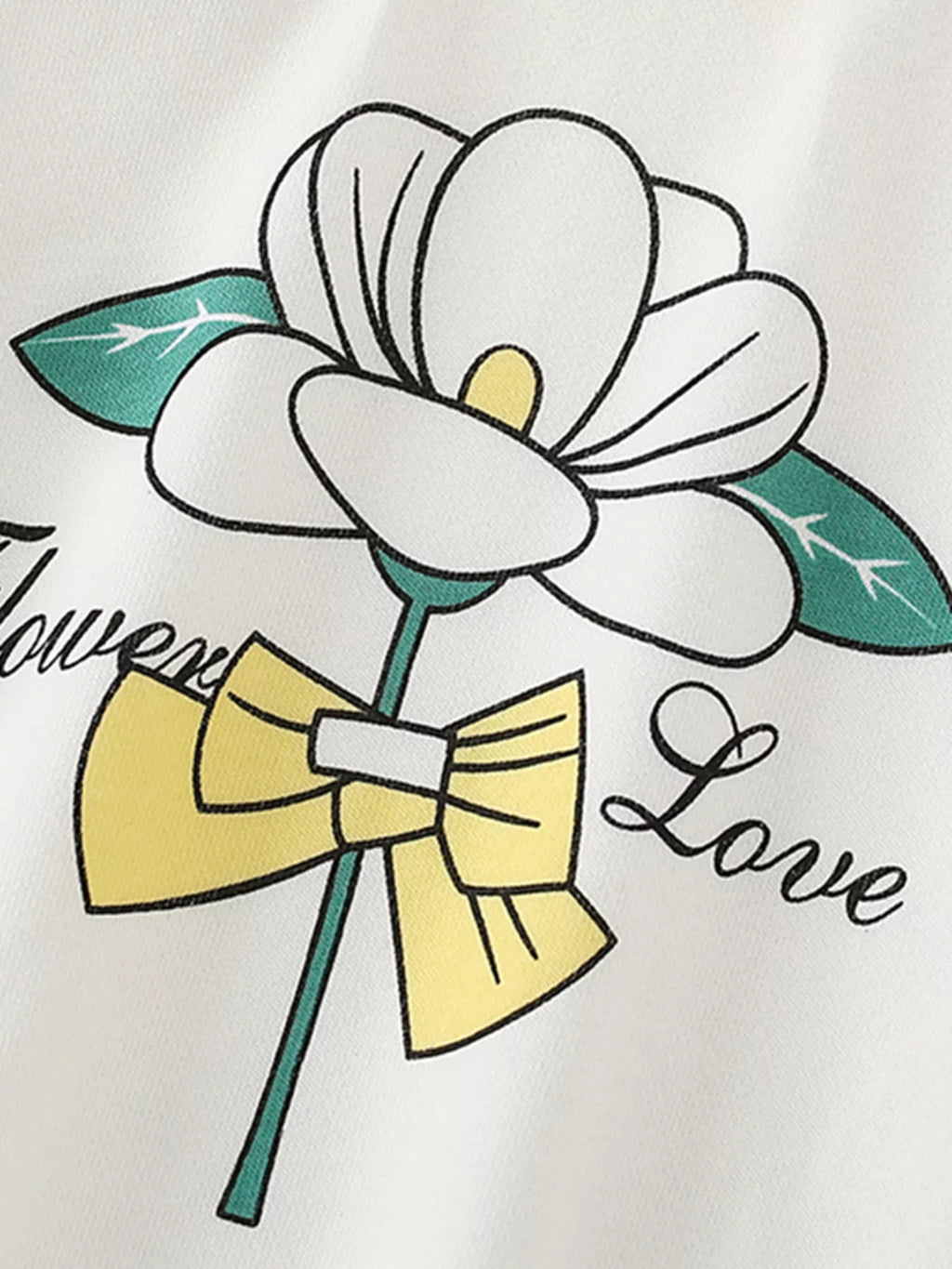 Children's Flower Graphic Crew Neck Sweatshirt