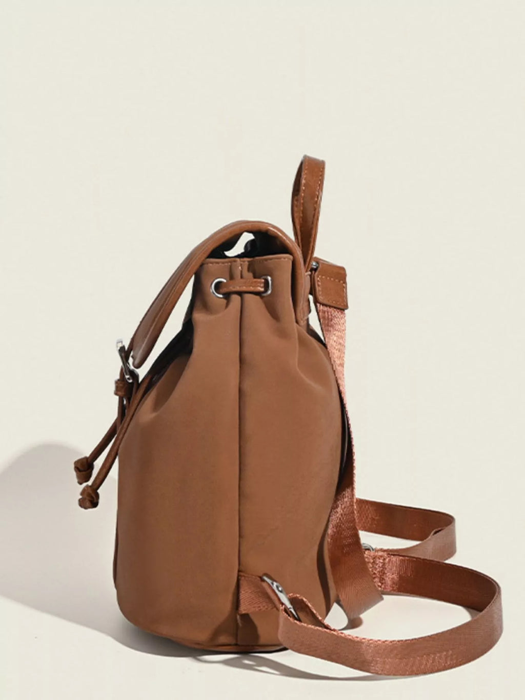 Drawstring Closure Flap Backpack Bag