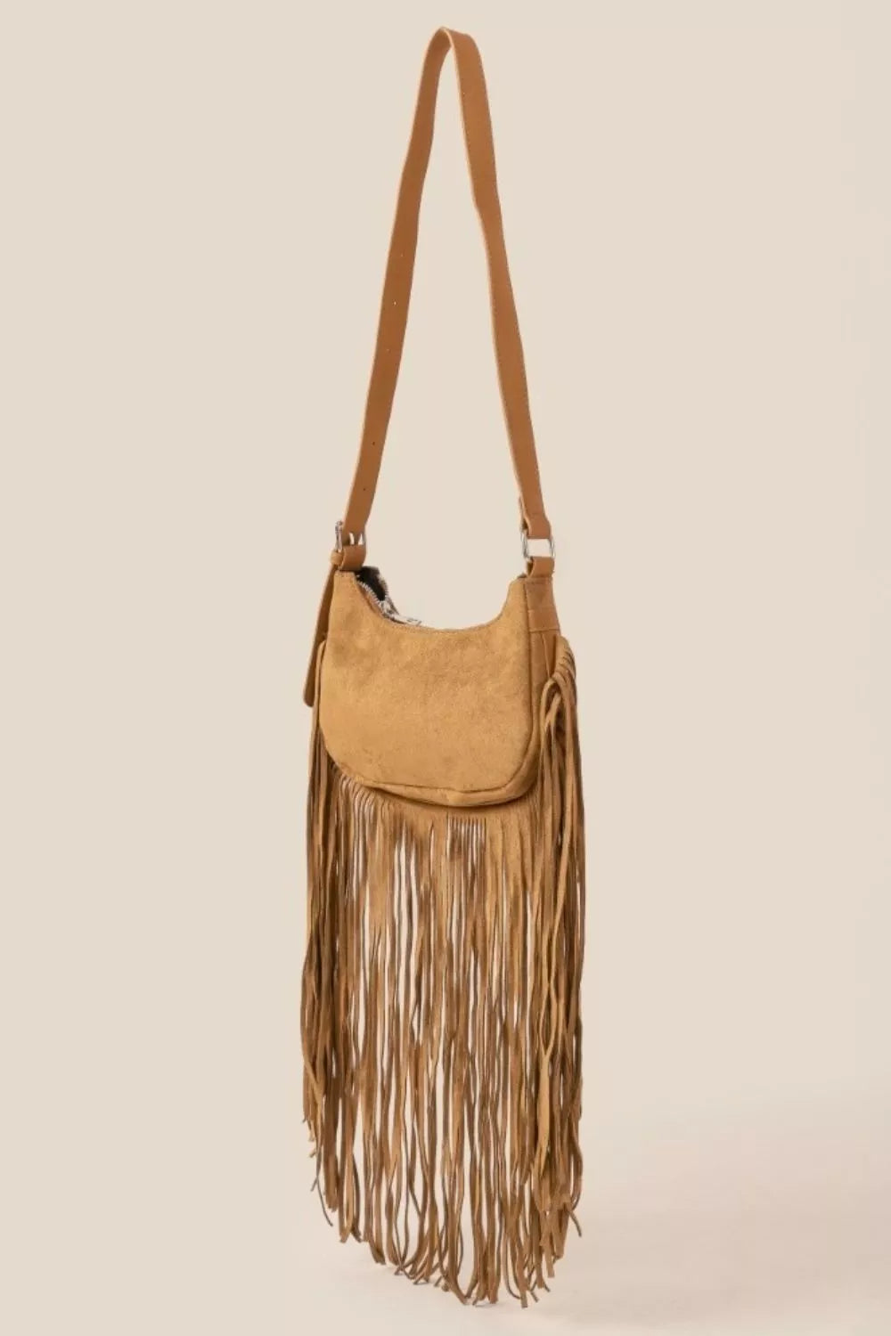 Fame Suede Fringe Crossbody Bag