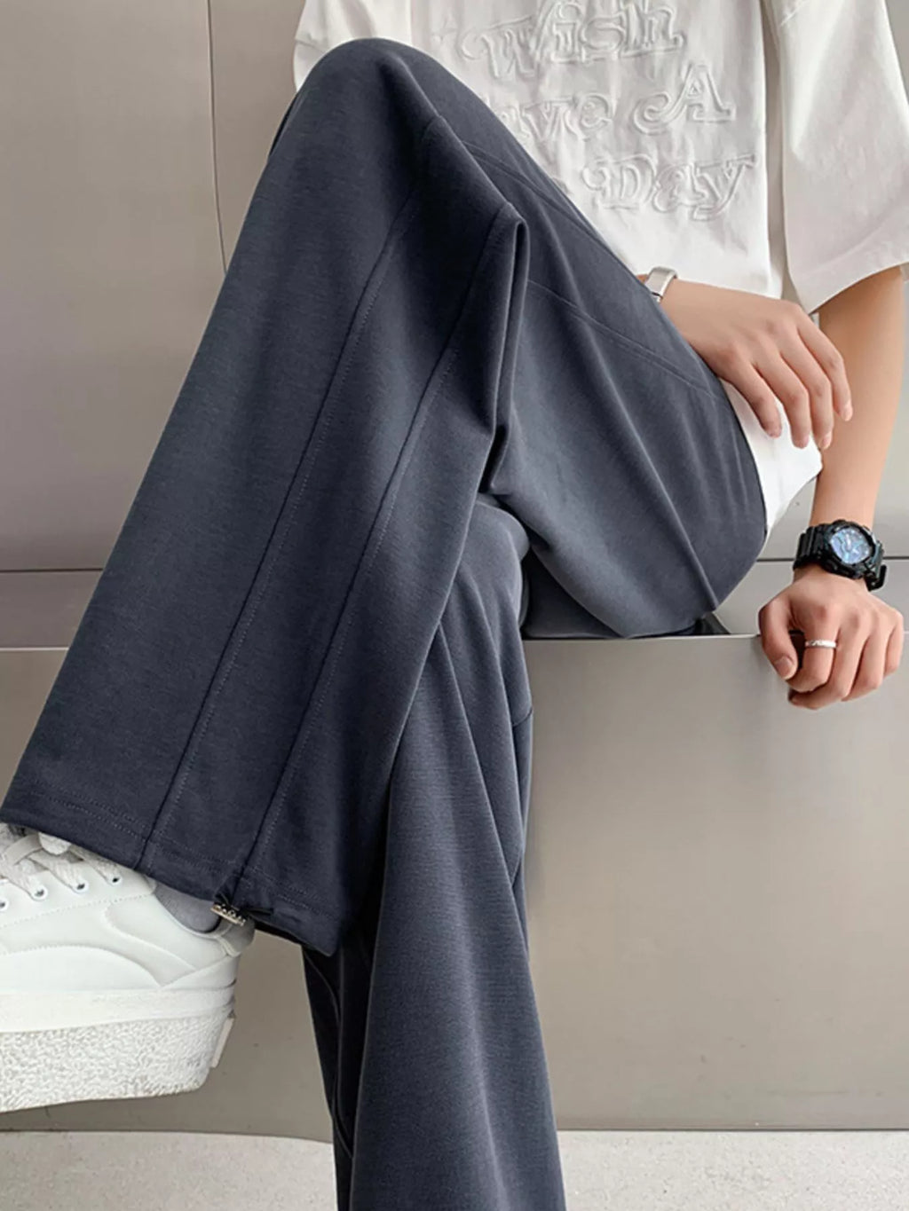 Men's Plus Size Wide Leg Pants