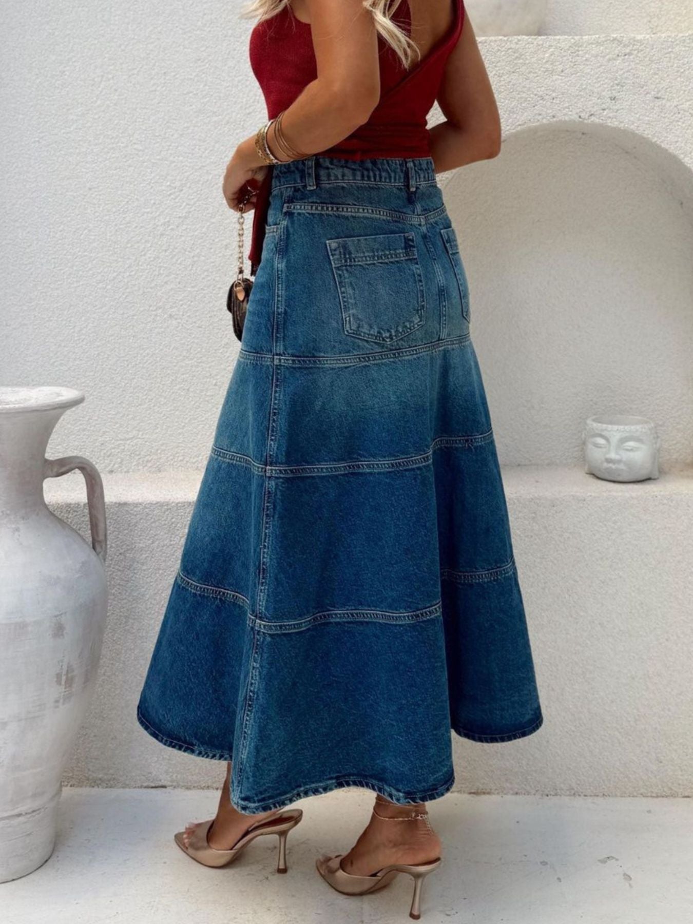 High-Waisted Denim Skirt