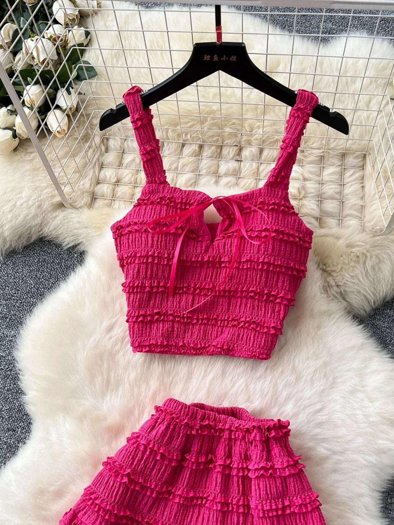 Ruched Crop Top and Maxi Skirt Set