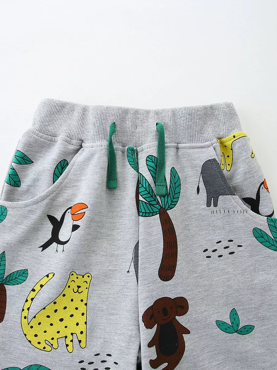 Children's Frog Print Short Sleeve Tee and Shorts Set