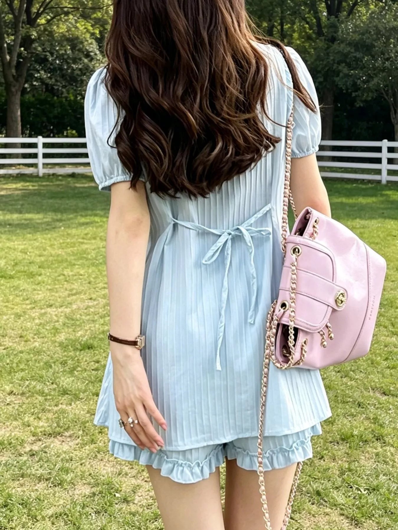 Tied Button Up Shirt and Shorts Set