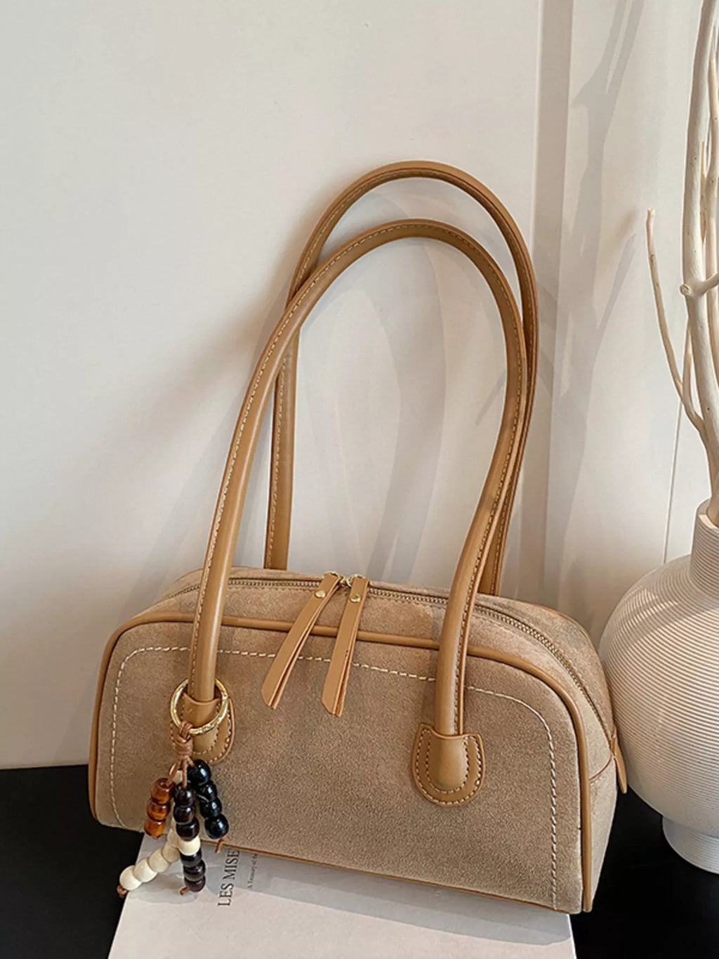 Zipper Closure Shoulder Bag