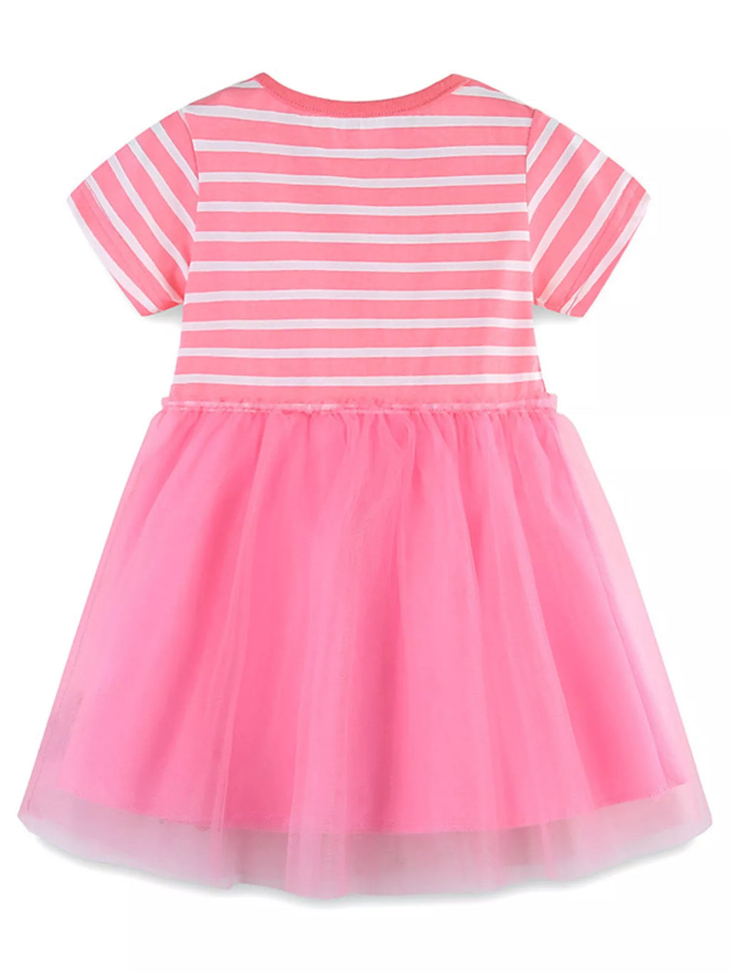 Children's Striped Tulle Dress with Bunny Applique