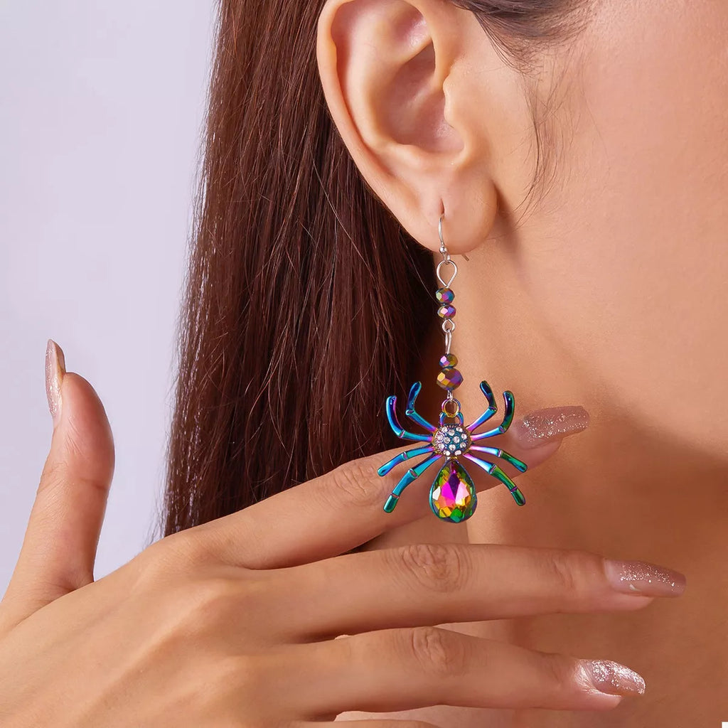 Colorful Spider Drop Earrings