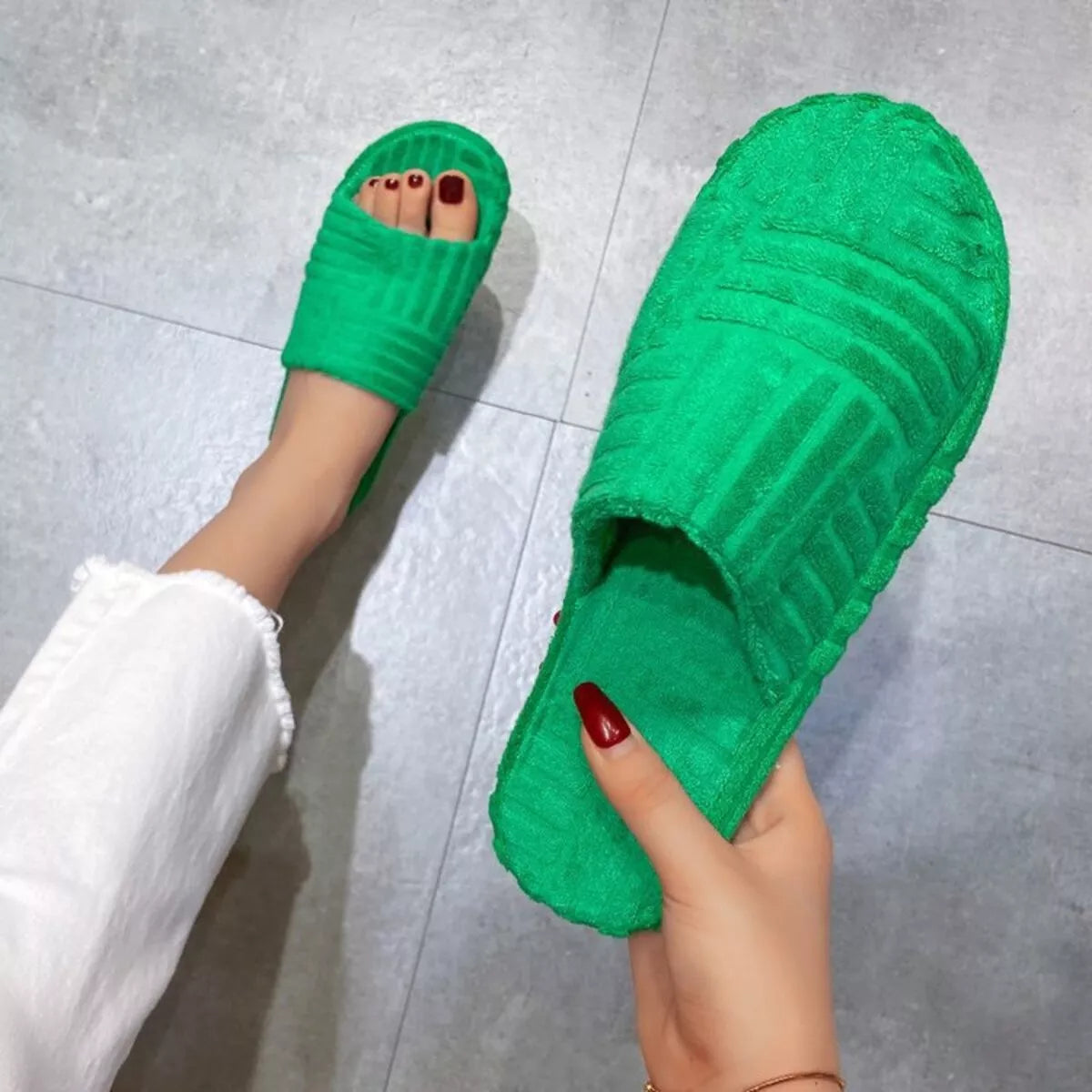 Open Toe Platform Slippers