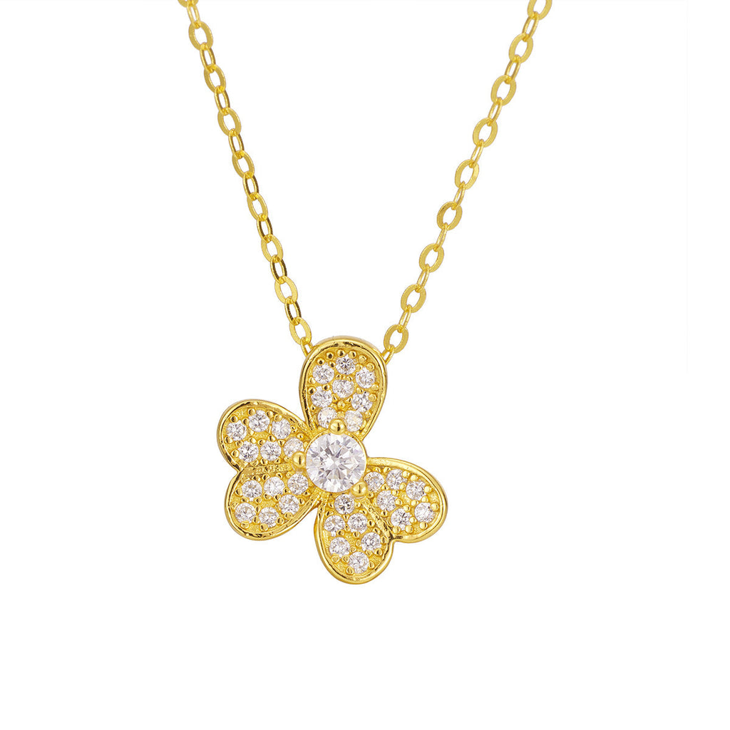 925 Sterling Silver Clover Pendant Necklace